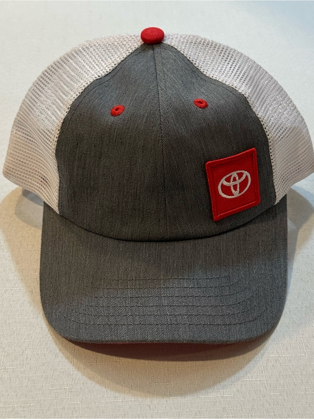 Toyota Racing Gray White Mesh Snapback Trucker Hat